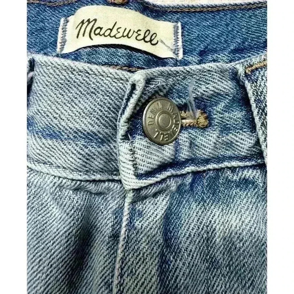 MADEWELL The Mom Jean High Rise in Gilford Light Wash Ripped Edition Size 26 - Picture 3 of 7